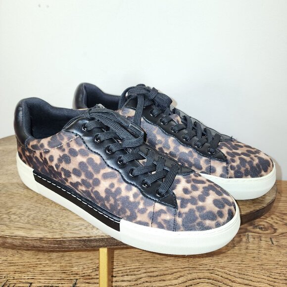 Leopard Print Vince Camuto Senile Lace Up Sneakers - Picture 3 of 7